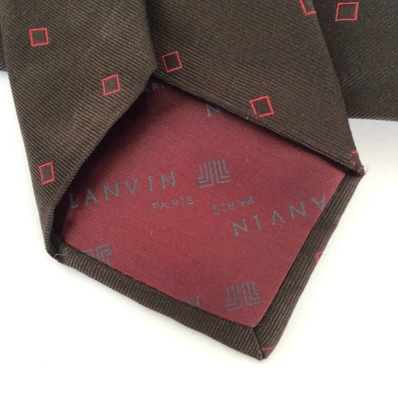 LANVIN PARIS SILK PATTERNED TIE VINTAGE - Picture 6 of 8